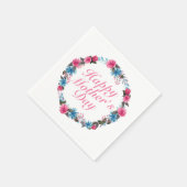 Elegant Happy Moederdag Floral Wreath Napkin Servetten (Hoek)