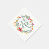 Elegant Happy Moederdag Floral Wreath Napkin Servetten (Hoek)