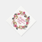 Elegant Happy Moederdag Floral Wreath Napkin Servetten (Hoek)