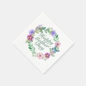 Elegant Happy Moederdag Floral Wreath Napkin Servetten (Hoek)