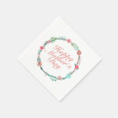 Elegant Happy Moederdag Floral Wreath Napkin Servetten (Hoek)