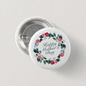 Elegant Happy Moederdag Floral Wreath Pin Ronde Button 3,2 Cm (Voorkant /achterkant)