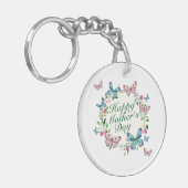 Elegant Happy Moederdag Floral Wreath Sleutelhange Sleutelhanger (Voorkant Links)