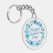 Elegant Happy Moederdag Floral Wreath Sleutelhange Sleutelhanger (Voorkant Links)