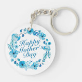 Elegant Happy Moederdag Floral Wreath Sleutelhange Sleutelhanger (Achterkant)