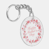 Elegant Happy Moederdag Floral Wreath Sleutelhange Sleutelhanger (Voorkant Links)