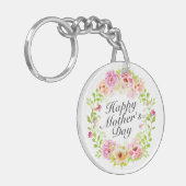 Elegant Happy Moederdag Floral Wreath Sleutelhange Sleutelhanger (Voorkant Links)