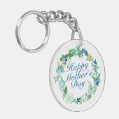 Elegant Happy Moederdag Floral Wreath Sleutelhange Sleutelhanger (Voorkant Links)