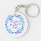 Elegant Happy Moederdag Floral Wreath Sleutelhange Sleutelhanger (Achterkant)