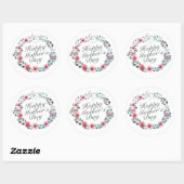 Elegant Happy Moederdag Floral Wreath Sticker (Vel)