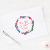 Elegant Happy Moederdag Floral Wreath Sticker (Envelop)