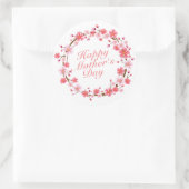 Elegant Happy Moederdag Floral Wreath Sticker (Tas)