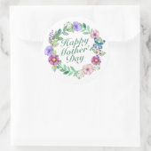Elegant Happy Moederdag Floral Wreath Sticker (Tas)