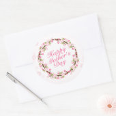 Elegant Happy Moederdag Floral Wreath Sticker (Envelop)
