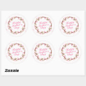Elegant Happy Moederdag Floral Wreath Sticker (Vel)