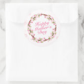Elegant Happy Moederdag Floral Wreath Sticker (Tas)