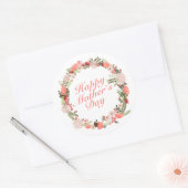 Elegant Happy Moederdag Floral Wreath Sticker (Envelop)