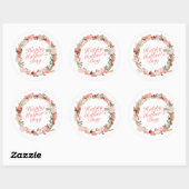 Elegant Happy Moederdag Floral Wreath Sticker (Vel)
