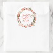 Elegant Happy Moederdag Floral Wreath Sticker (Tas)