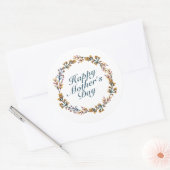 Elegant Happy Moederdag Floral Wreath Sticker (Envelop)