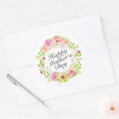 Elegant Happy Moederdag Floral Wreath Sticker (Envelop)