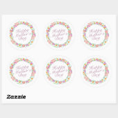 Elegant Happy Moederdag Floral Wreath Sticker (Vel)