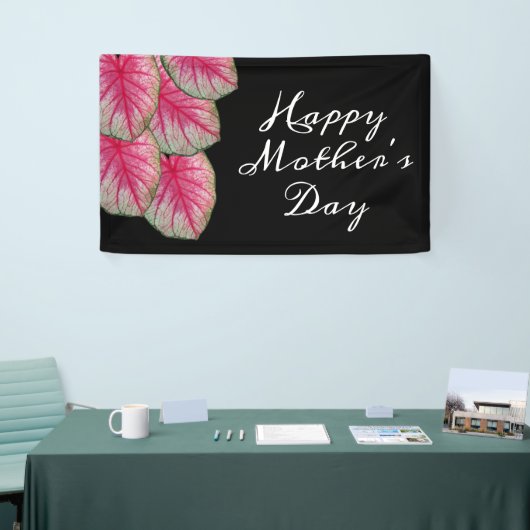 Elegant Happy Moederdag Hot Pink Floral Spandoek (Beurs)