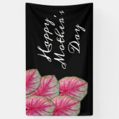 Elegant Happy Moederdag Hot Pink Floral Spandoek (Verticaal)