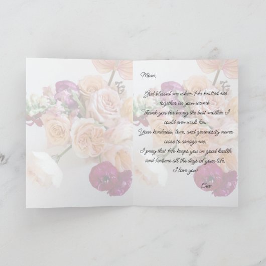 Elegant Happy Moederdag Kaart (Binnen)