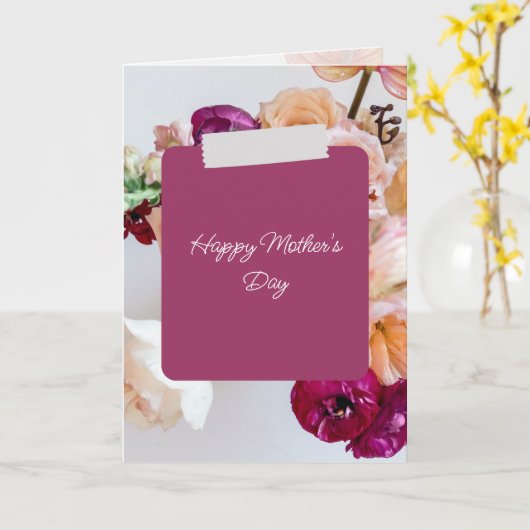 Elegant Happy Moederdag Kaart (Gele Bloem)