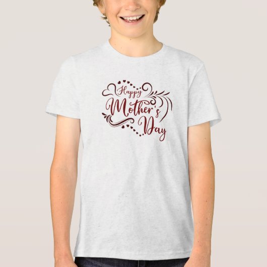 Elegant "Happy Moederdag" Lettering T-shirt (Voorkant)