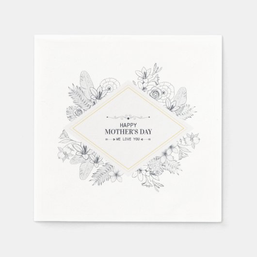 Elegant Happy Moederdag | Napkin Servet (Voorkant)
