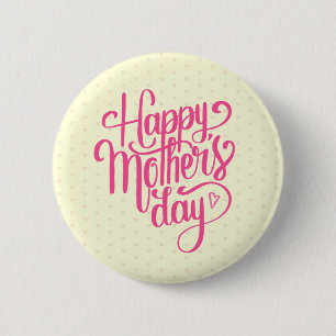 Elegant Happy Moederdag Pin-Button Ronde Button 5,7 Cm