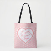Elegant Happy Moederdag roze harten Canvas tas (Voorkant)