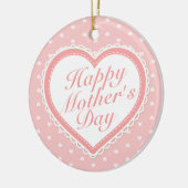 Elegant Happy Moederdag roze harten Ornament (Links)