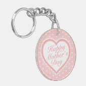 Elegant Happy Moederdag roze harten Sleutelhanger (Voorkant Links)