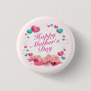Elegant Happy Moederdag Snoep Harten Button