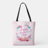 Elegant Happy Moederdag Snoep Harten Canvas tas (Achterkant)