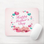 Elegant Happy Moederdag Snoep Harten Mousepad Muismat (Met muis)