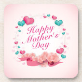 Elegant Happy Moederdag Snoep Harten Onderzetter (Voorkant)