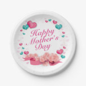 Elegant Happy Moederdag Snoep Hartpapier Bord (Voorkant)