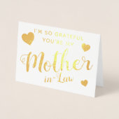 Elegant Happy Moederdag voor schoonmoeder Gold Folie Kaarten (Voorkant)