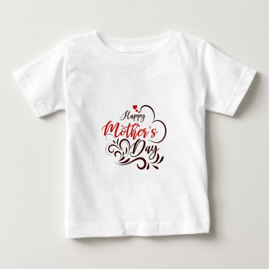 Elegant Happy Mother's Day Floral Heart T-shirt (Voorkant)