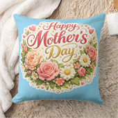 Elegant happy Mother's Day floral wreath Kussen (Deken)