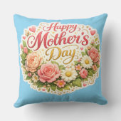 Elegant happy Mother's Day floral wreath Kussen (Achterkant)