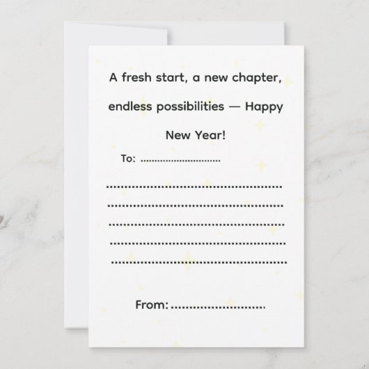 Elegant Happy New Year 2026 Black & Gold Greeting  Bedankkaart (Achterkant)