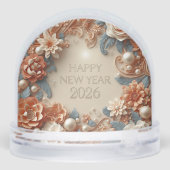 elegant happy new year 2026 snow globe sneeuwbol (Achterkant)