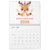 elegant happy new year 2026 wall calendar kalender (Mar 2026)