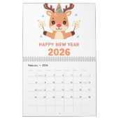 elegant happy new year 2026 wall calendar kalender (Feb 2026)