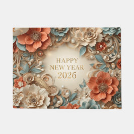 elegant happy new year 2026 welcome mat